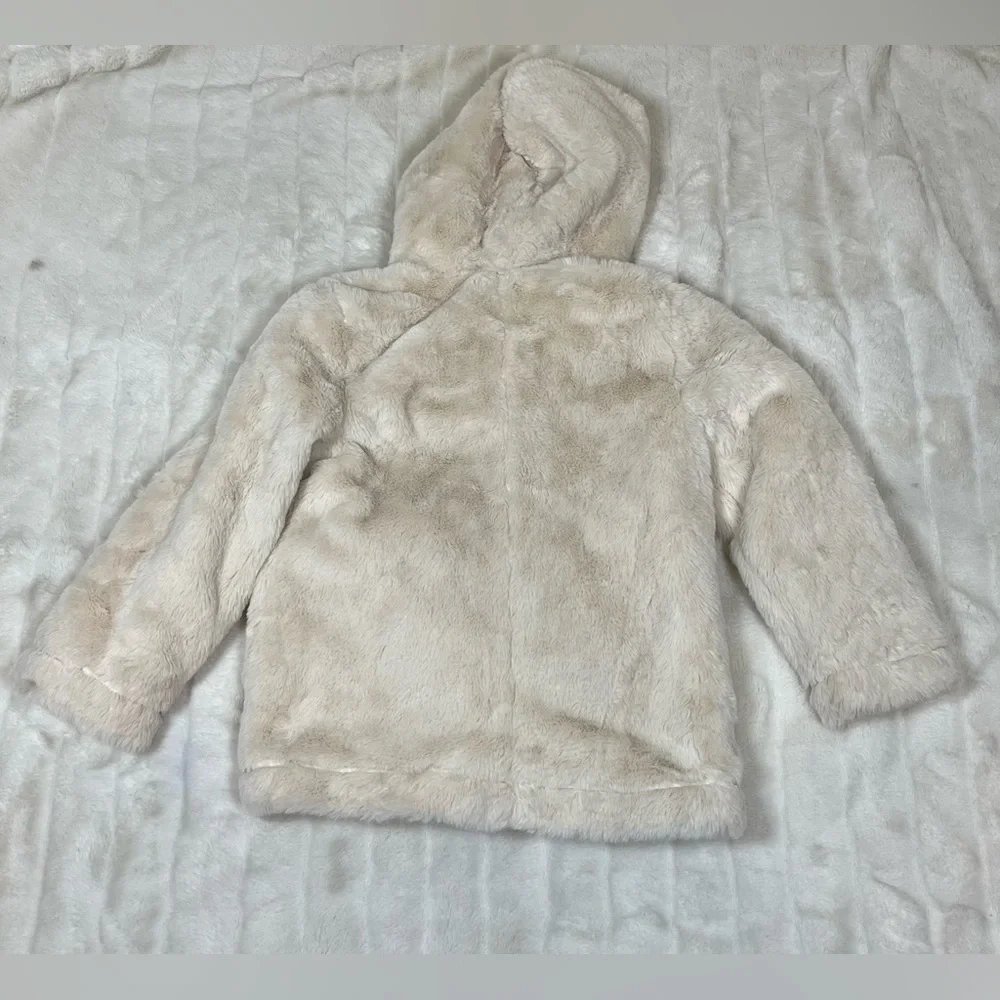 Urban Republic Girls M Champagne Faux Fur Zip Winter Fall Solid Preppy Coat City